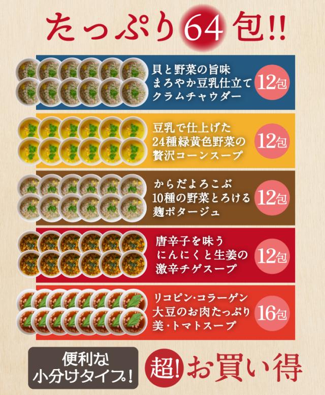 【送料無料】寒天とこんにゃくでとろ〜り満腹感ダイエットスープ5種類　計64食セット_9