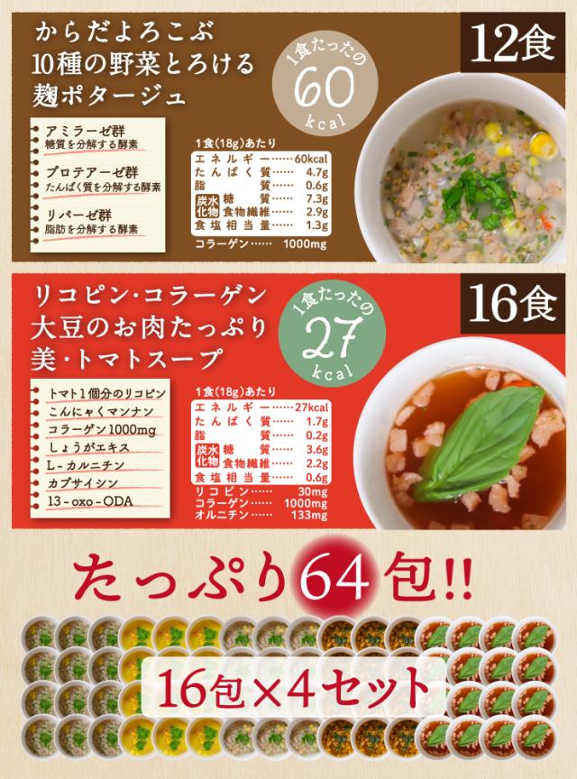 【送料無料】寒天とこんにゃくでとろ〜り満腹感ダイエットスープ5種類　計64食セット_12
