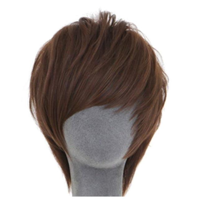 メンズ ウィッグ ハンサム 男性 ふわふわ 毛 かつら 短い髪 コスプレ ウィッグ ダークブラウン 原宿風の通販はau Pay マーケット Higashiya