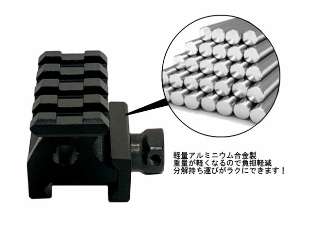 20mmレール対応　ハイマウント マウントベース 45角度斜め増高マウントベース