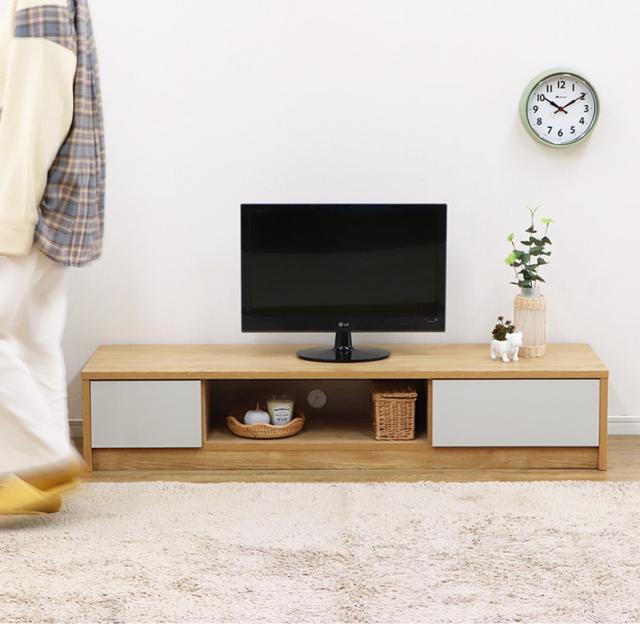 【美品】日本製 ローボード テレビ台 シャビーナチュラル／140cm LOWYA テレビ台 ローボード 140cm おしゃれ テレビボード 収納