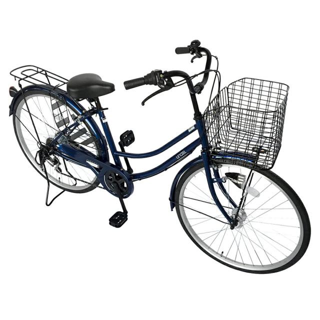 26インチ 自転車 6段切替 LEDオートライト シティサイクル DCM