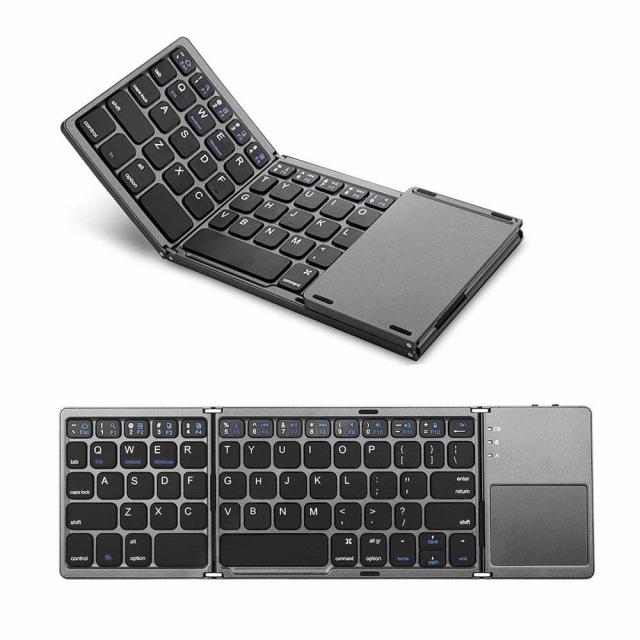 キーボード 折り畳み Bluetooth Usb タッチパッド 3つデバイス同時切替可能 スタンド ミニキーボード アルミ Windows Android Ios 対応の通販はau Pay マーケット オトクラシ