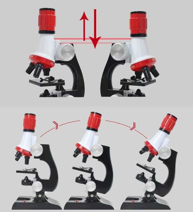 子供顕微鏡セット 初心者顕微鏡セット 初心者用小学生科学実験知恵玩具 倍率切り替え可能（100X、400X、1200Xの拡大倍率）の通販はau PAY  マーケット - オトクラシ