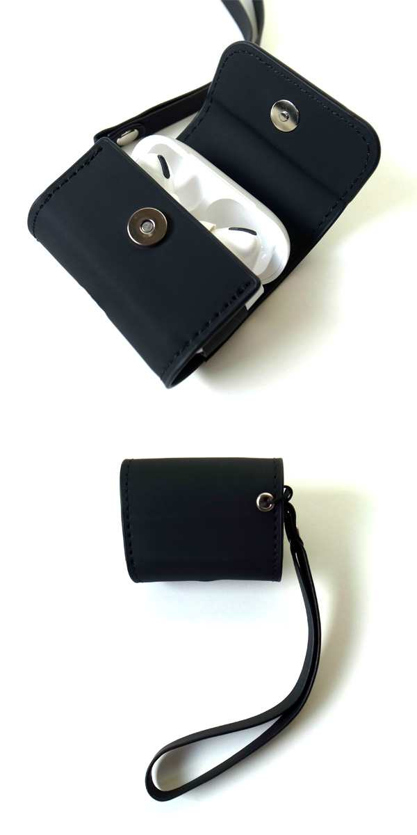 スタースタッズ AirPods Pro イヤホン iPhone エアポッズ フェイクレザー プロ ロングストラップ付き カバー ケース