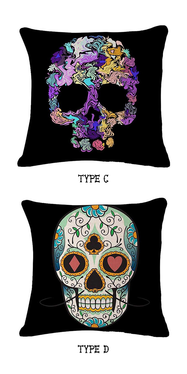 カラベラ スカル アート クッション カバー 45×45cm 全4種 メキシコ