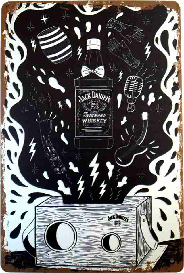 ジャックダニエル ミュージック ブリキ看板 A4サイズ アメリカン雑貨 Jack Daniels バー ライブ 音楽 サインボード  ポスターの通販はau PAY マーケット - LUPO