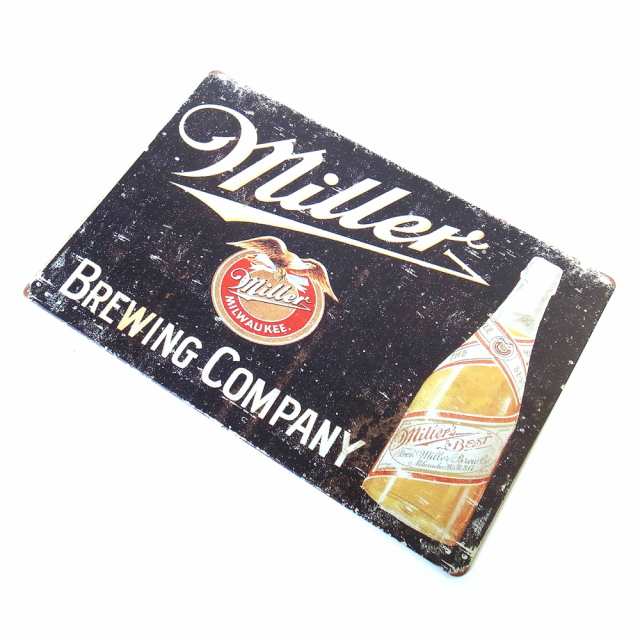 Miller ミラー ビール ブリキ看板 20cm×30cm beer アメリカン雑貨 サインボード サインプレート バー レストラン