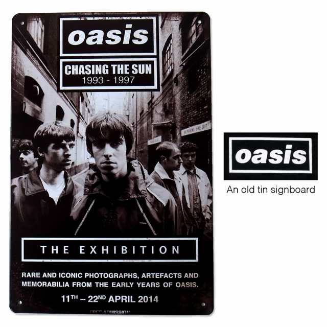 メール便 送料無料 Oasis オアシス ブリキ看板 20cm×30cm