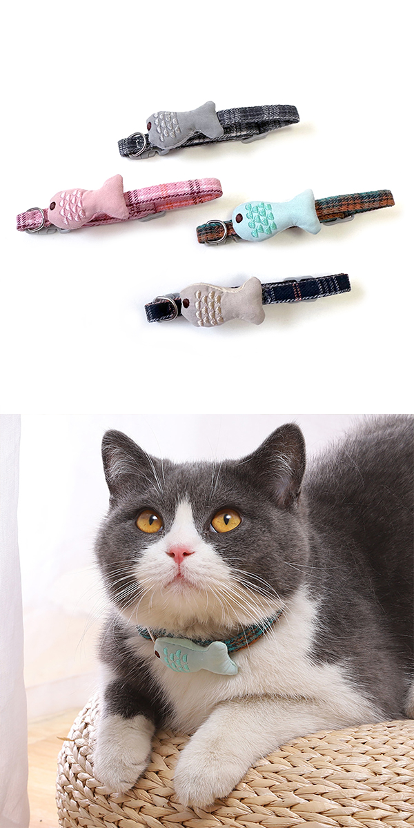 幅広シュシュ、グレーチェック、わんちゃん猫ちゃん用 幅広シュシュ、グレーチェック、わんちゃん猫ちゃん用