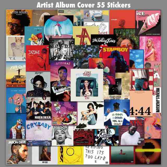 洋楽 アーティスト アルバムジャケット ステッカー 55枚セット