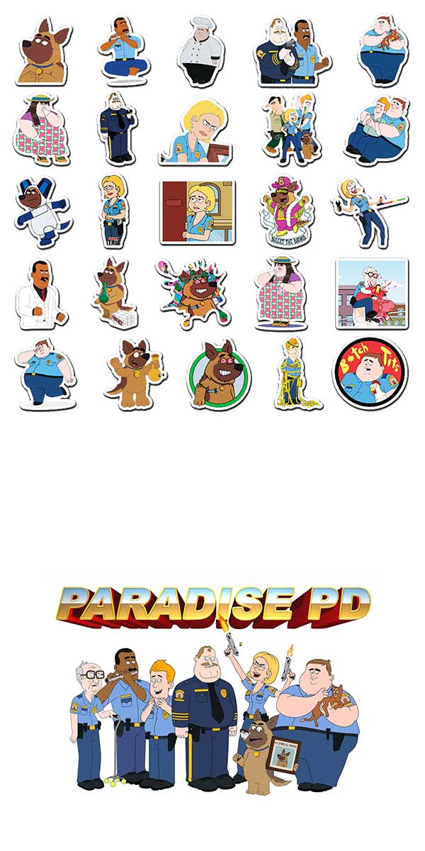 パラダイス警察 ステッカー 50枚セット PVC 防水 シール 大量 Paradise