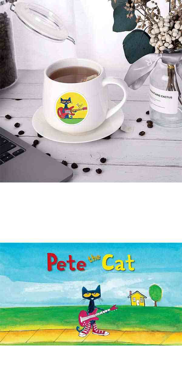 ねこのピート ステッカー 50枚セット 海外 絵本 児童文学 アニメ Pete the Cat ネコ 猫 歌 バンド サーフィン PVC 防水 シール