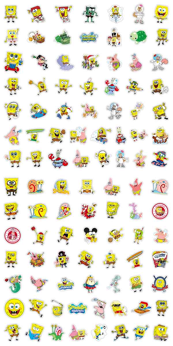 スポンジボブ ステッカー 100枚セット PVC 防水 シール Sponge Bob
