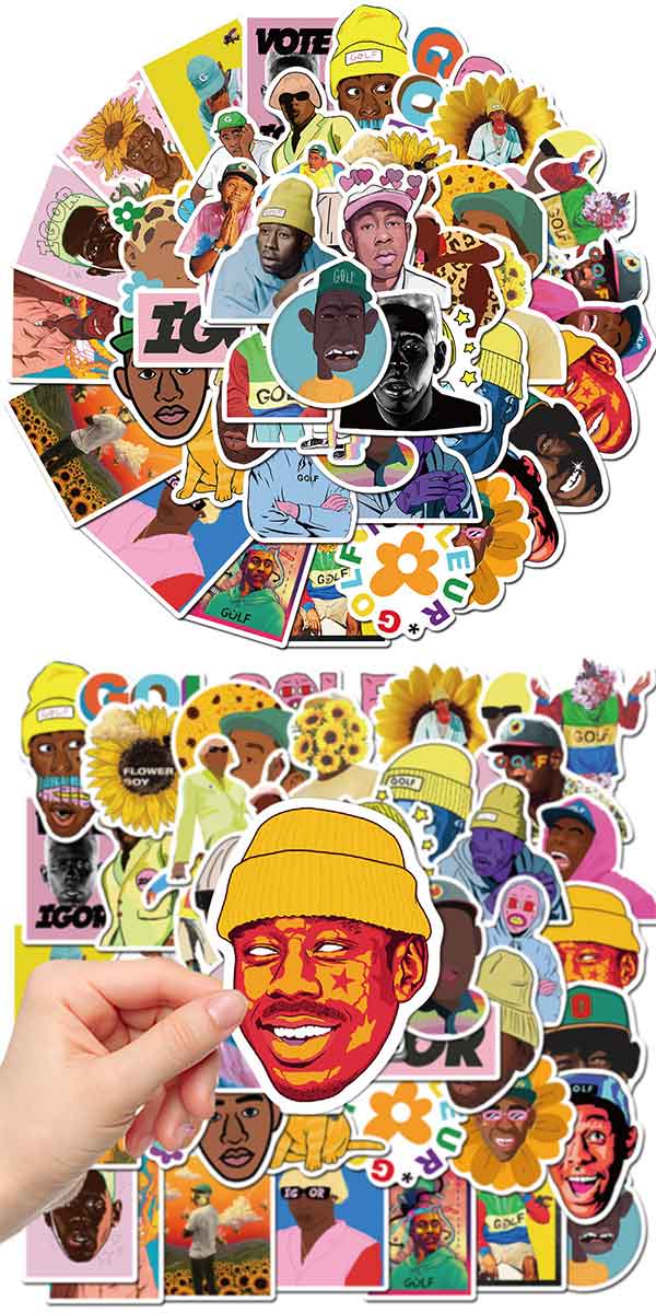 Tyler, The Creator イラスト Tyler The Creator ステッカー 50枚セット PVC 防水 シール タイラーザ