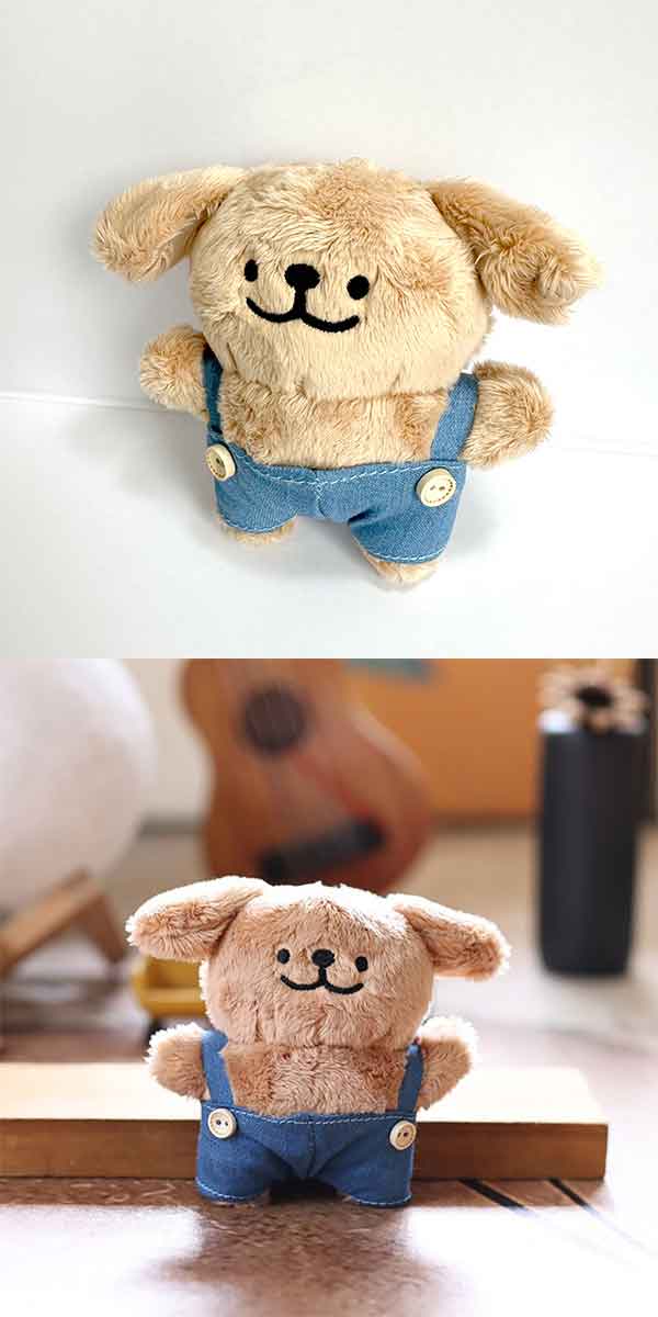 マルチーズ　キーホルダー(大) マルチーズとレトリーバー オーバーオール ぬいぐるみ キーホルダー