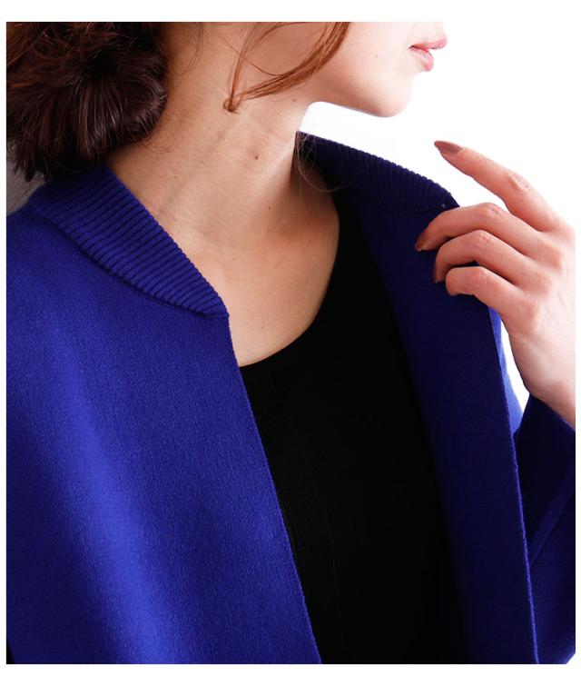 春新作 大人なニットロングカーディガン レディース ファッション アウター カーディガン ガウン ブルー 長袖 冬 ニット スリット ロングの通販はau Pay マーケット Sawa A La Mode サワアラモード