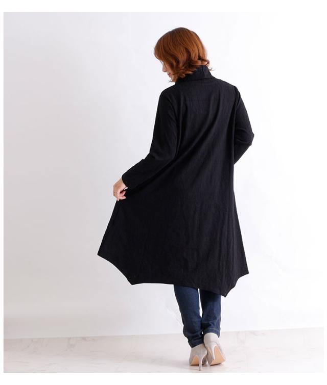 冬新作 クラック風模様の裾アシンメトリーワンピース レディース ファッション ワンピース ブラック 長袖 総柄 クラック 春 秋 冬 オフタの通販はau Pay マーケット Sawa A La Mode サワアラモード