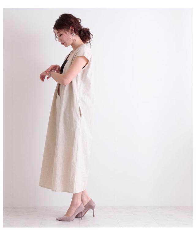 春新作 コットンリネンのカシュクールワンピース レディース ファッション ワンピース ベージュ ミモレ丈 麻 綿 春 夏 秋 スリット カシの通販はau Pay マーケット Sawa A La Mode サワアラモード
