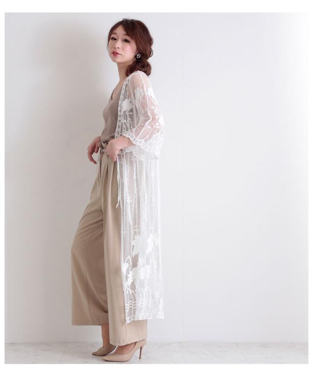 春新作 ボタニカルレース透けるロングガウン レディース ファッション ガウン ホワイト 7分袖 ロング丈 チュールレース 春 夏 秋 ボタニの通販はau Pay マーケット Sawa A La Mode サワアラモード