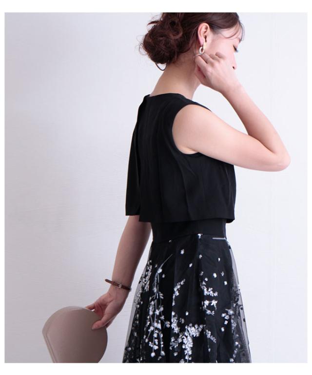 秋新作 花柄プリントのチュールドッキングワンピース レディース ワンピース ドレス ノースリーブ エレガント 黒 春服 秋服 夏服 小花柄 の通販はau Pay マーケット Sawa A La Mode サワアラモード