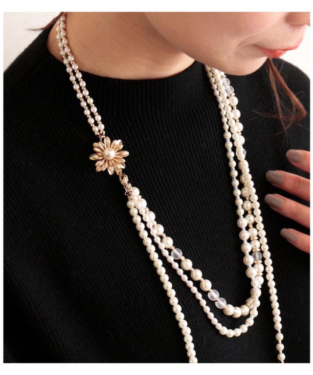 冬新作 10通り楽しめる煌くパールネックレス アクセサリー ネックレス レディース ファッション 小物 パール 花 40代 レディースファッシの通販はau Pay マーケット Sawa A La Mode サワアラモード