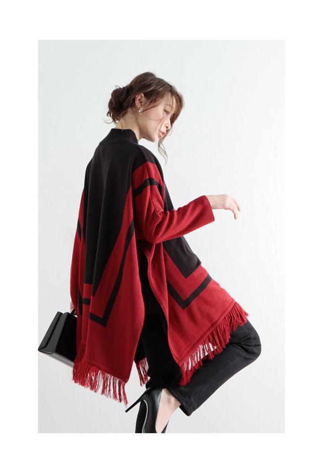 冬新作 揺れるフリンジの日本製ドルマンニットポンチョ レディース ファッション トップス ポンチョ ニット ブラック グレー 大人可愛い の通販はau Pay マーケット Sawa A La Mode サワアラモード