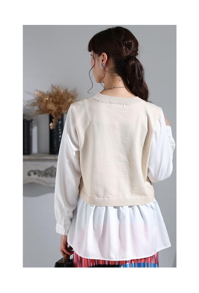 冬新作 シルエットで遊ぶレイヤード風異素材トップス レディース ファッション トップス プルオーバー レイヤード風 ベスト ニット シャツ フレア 長袖 30代 40代 50代 60代 サワアラモード sawaalamode otona 大人 cawaii 可愛い 洋服 かわいい服 swjun-777sの通販は 冬新作 シルエットで遊ぶレイヤード風異素材トップス レディース ファッション トップス プルオーバー レイヤード風 ベスト ニット シャツ フレア 長袖 30代 40代 50代 60代 サワアラモード sawaalamode otona 大人 cawaii 可愛い 洋服 かわいい服 swjun-777sの通販は