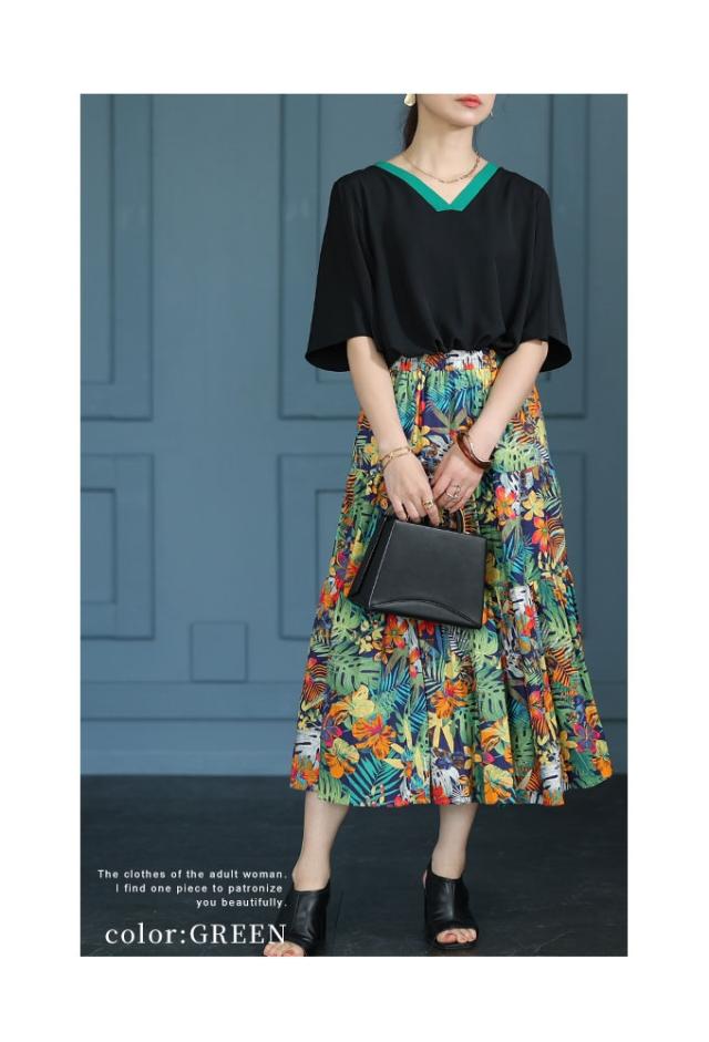 春新作 コーデを選ばない万能さ配色ライントップス レディース ファッション トップス カットソー Tシャツ Vネック 配色 バイカラー ライン 半袖 無地 シンプル 30代 40代 50代 60代 サワアラモード sawaalamode otona 大人 cawaii 可愛い 洋服 かわいい服 swjun-819s