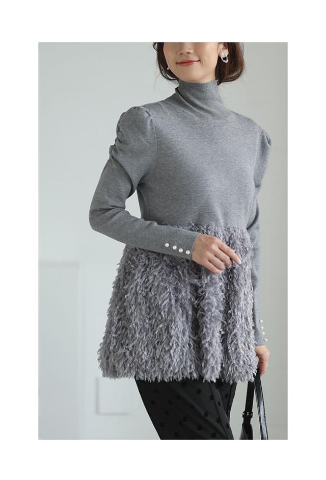 ねこ　超美品❗️sheller シェリエ　ペプラム　ニット　トップス　七分袖 sheller シェリエ ペプラムニット トップス 完売品 - メルカリ