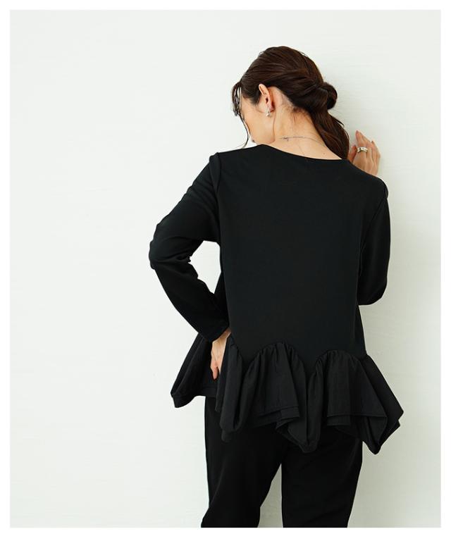 冬新作 レディライクな切り替えギャザーのペプラムプルオーバートップス レディース ファッション トップス カットソー Tシャツ 大人可愛い 40代 レディースファッション 50代女性 ファッション 60代 ミセスファッション サワアラモード sawaalamode otona almam-193002 冬新作 レディライクな切り替えギャザーのペプラムプルオーバー