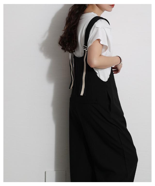 春新作 ハンサムに垢抜け大人の綺麗めサロペットパンツ レディース ファッション パンツ サロペット ワイド タック ロング 無地 重ね着 ファスナー ベルト 30代 40代 50代 60代 サワアラモード sawaalamode otona 大人 cawaii 可愛い 洋服 かわいい服 swmam-191808_2
