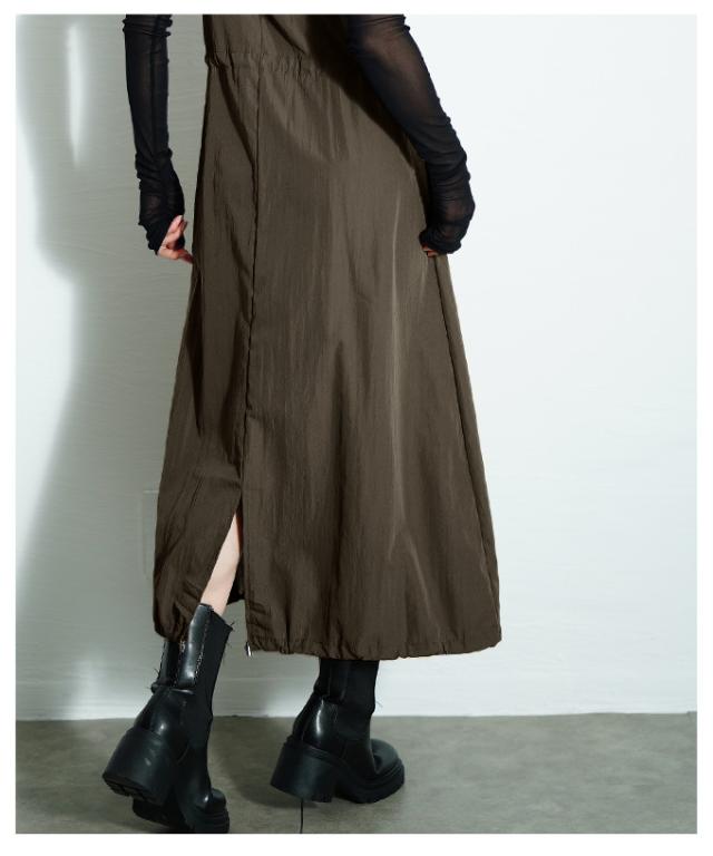 冬新作 着こなしで雰囲気変わるドロストジャンパースカート レディース