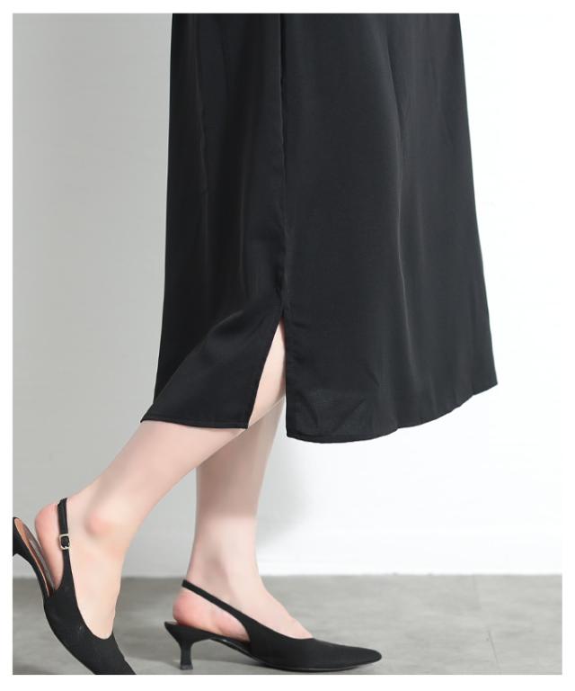 秋新作 綺麗見えするMIXスタイル配色ラインワンピース レディース