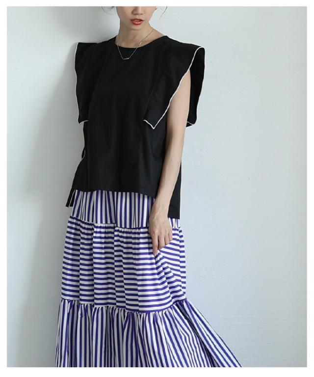 秋新作 ほんのり甘めなフレアスリーブトップス レディース