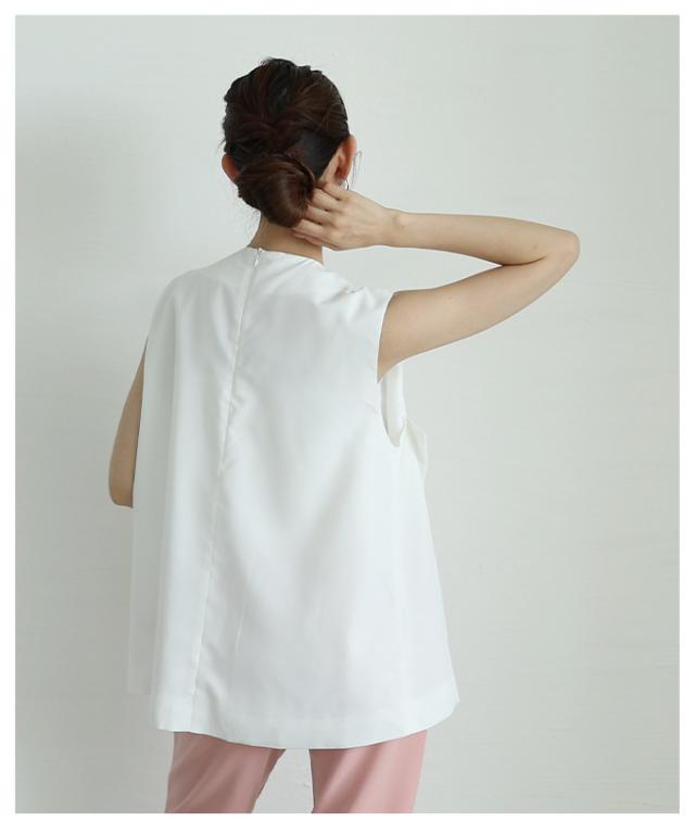 秋新作 大胆リボンで惹き付けるノースリーブトップス レディース