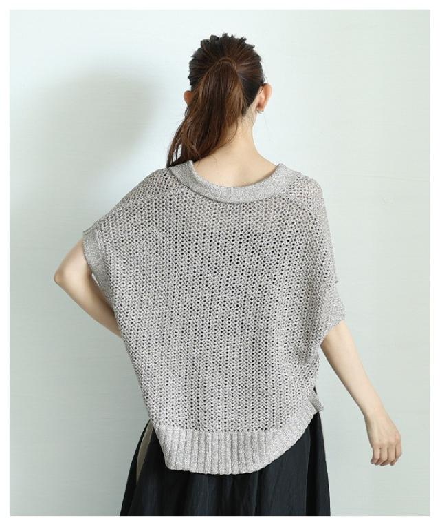 冬新作 涼し気な透け感が魅力的なスキッパードルマンサマーメッシュ