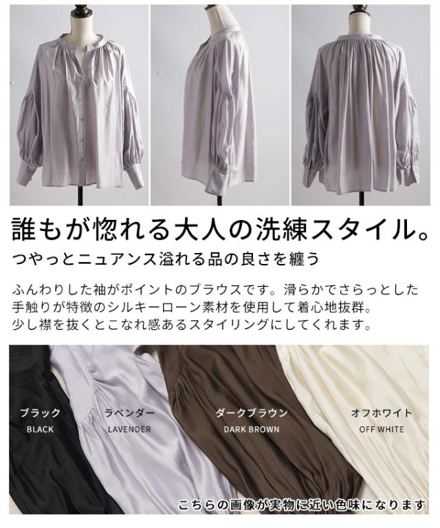 秋新作 ニュアンス溢れる袖コンシャスブラウス レディース
