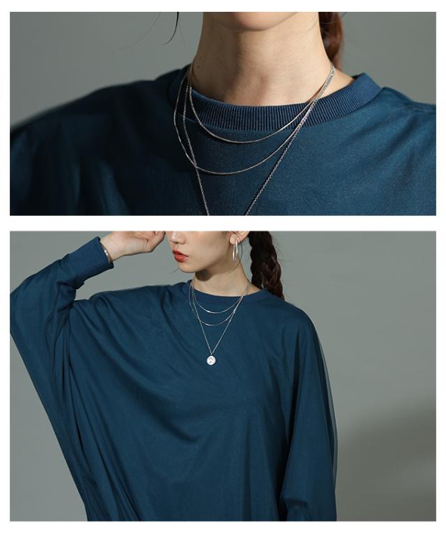 秋新作 大人の抜け感を楽しむオーガンジードッキングプルオーバー