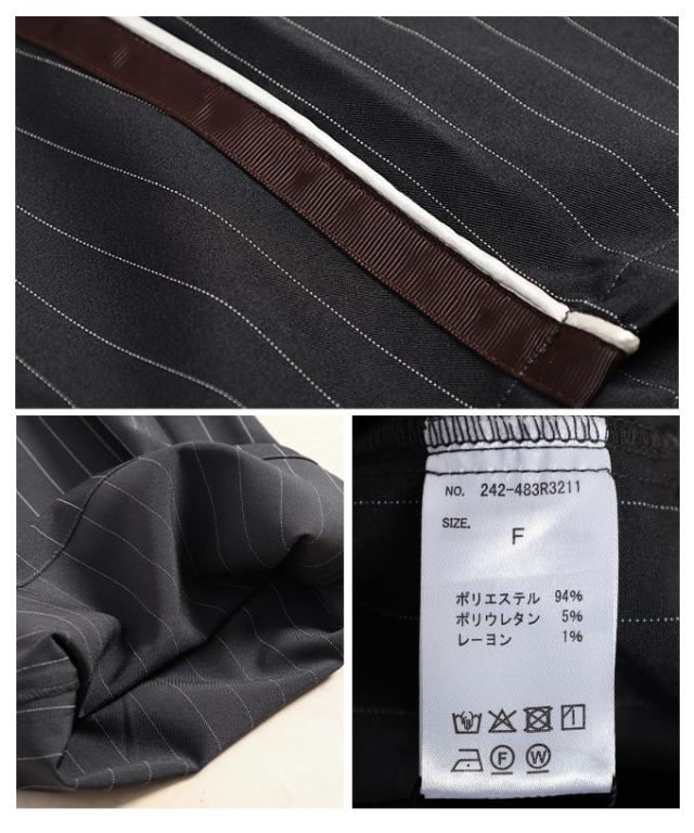 冬新作 ラクして毎日映えるサイドラインピンストライプパンツ