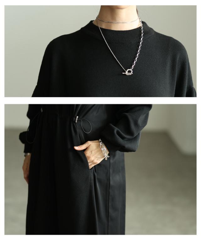 春新作 上品＆抜け感を演出する切替タックスリーブドロストワンピース レディース ファッション ワンピース ブラック 黒 長袖 秋服 大人可愛い 20代 30代 40代 レディースファッション カジュアル 体型カバー おしゃれ きれいめ ママ アラモード alamode alzmp-490492