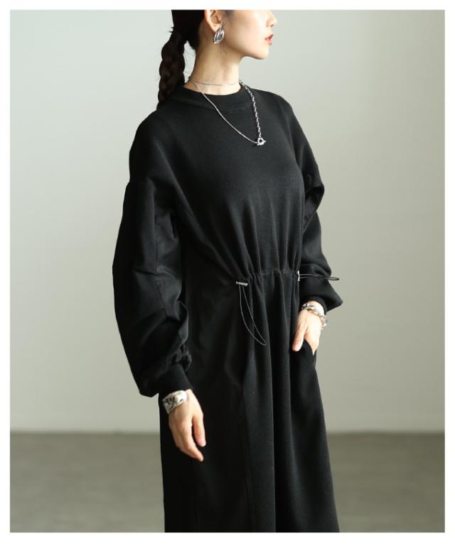 春新作 上品＆抜け感を演出する切替タックスリーブドロストワンピース レディース ファッション ワンピース ブラック 黒 長袖 秋服 大人可愛い 20代 30代 40代 レディースファッション カジュアル 体型カバー おしゃれ きれいめ ママ アラモード alamode alzmp-490492