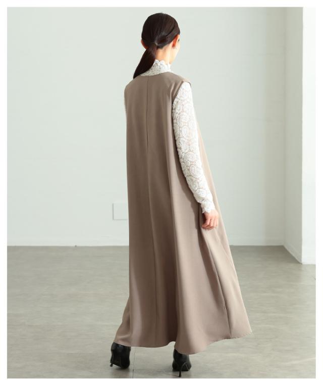 春新作 女心くすぐる立体花モチーフVネックジャンパースカート レディース ファッション ワンピース ジャンパースカート 花 立体 Vネック ロング アシンメトリー 30代 40代 50代 60代 アラモード alamode otona 大人 cawaii 可愛い 洋服 かわいい服 almam-202736