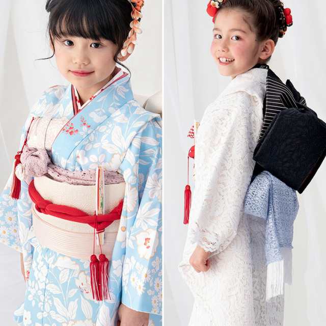 扇子七五三 四つ身着物 7歳 女の子 キッズ 和服 衣装 七五三参り お正月 雛祭り