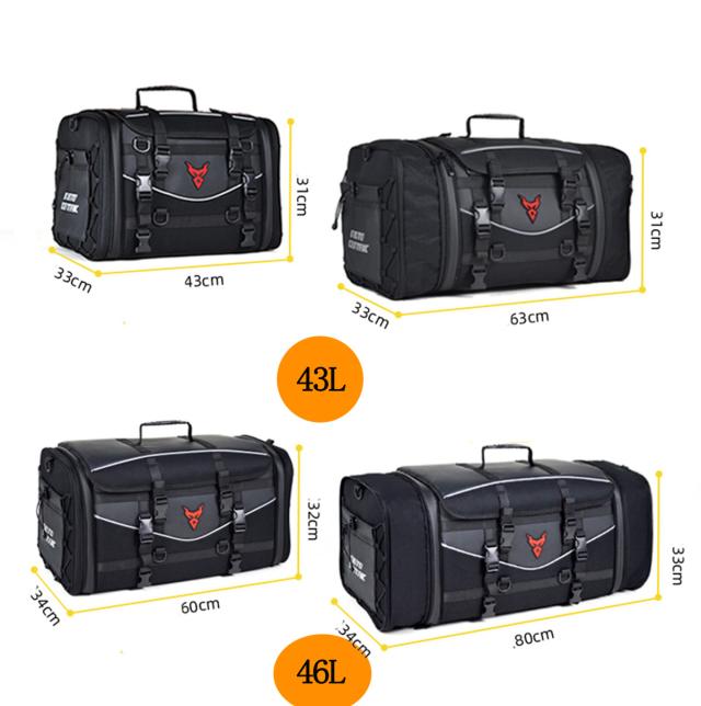 バイク用 ツーリング 上質 防水バッグ シートバッグ ？大容量 アウトドア 防災 43L+46L（2個セット）_1