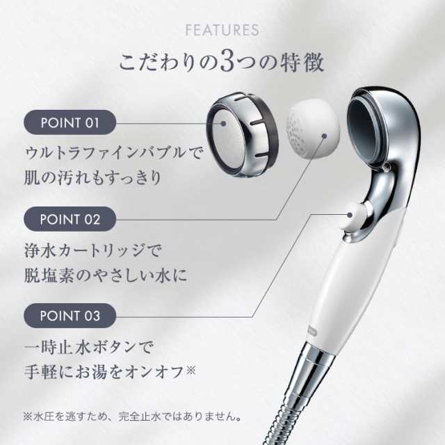 シャワーヘッド ウルトラファインバブル 浄水シャワー
