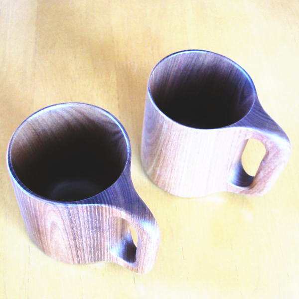 送料無料 木製 マグカップ ペアセット えんじゅの木 木製食器