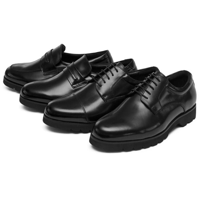 WALKABLE ビジネスシューズ 本革 幅広 6E メンズ 紳士靴 甲高 大きいサイズ ストレートチップ プレーントゥ ローファー スリッポン ブラック 全4種類 26cm 26.5cm 27cm 27.5cm 28cm 28.5cm 29cm 30cm 6071 6072 6073 6074