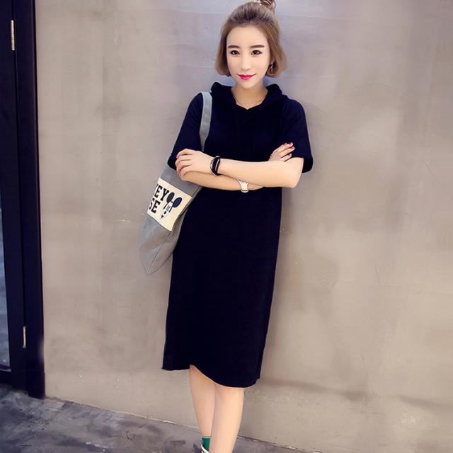 S 6l 全２色 ロングパーカー ワンピース 膝丈 フード 半袖 大きいサイズ Sサイズ 小さいサイズ トップスの通販はau Wowma 衣類本店 Emerald