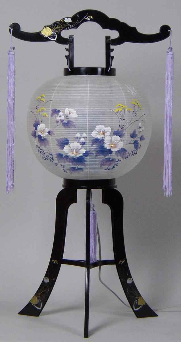 盆ちょうちん k-2 回転提灯 紫光 紙貼(ビニロン) 回転灯付 提灯 プラスチック製 電気コード式 盆